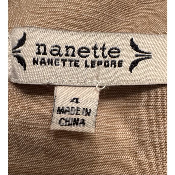 Nanette Lepore Size 4 Tan Sleeveless Belted Jumpsuit Romper Coastal Preppy - Picture 6 of 9